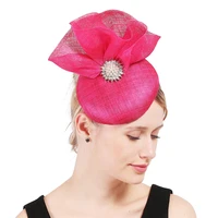 nice fascinators hats women elegant wedding accessory with headband high quality 4 layer sinamay headpiece formal dress headwear