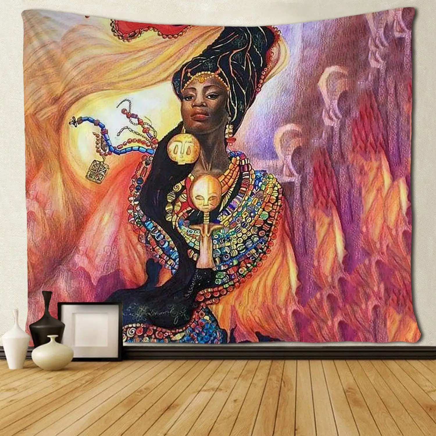 

Black Afro Girls African American Women Traditional Tapestries