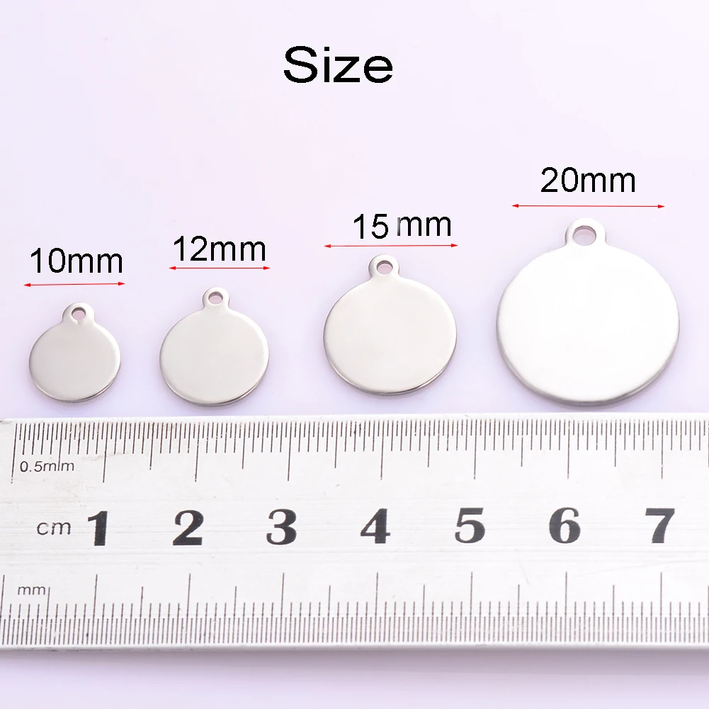 Круглые штампованные пустые этикетки 20 шт. из нержавеющей стали с монетницей и