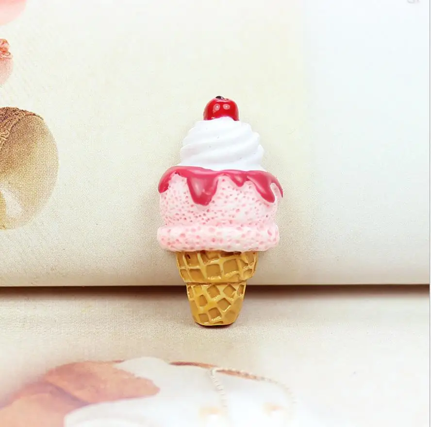 

Wholesale Resin Ice Cream Miniature Food Flatback Cabochons DIY Scrapbooking Embellishment