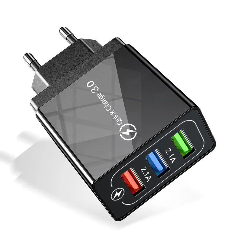 Зарядное устройство с 3 USB-портами для смартфонов зарядка iPhone 12 Xiaomi настенные