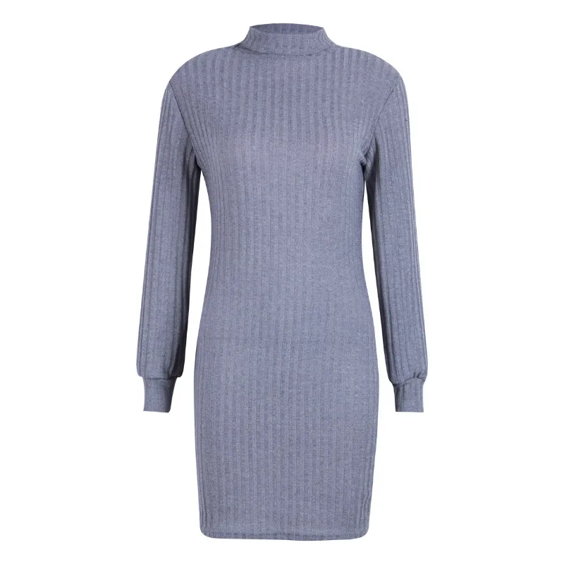 Осенне зимнее платье женское теплое мягкое свитер облегающее пуловер с длинным