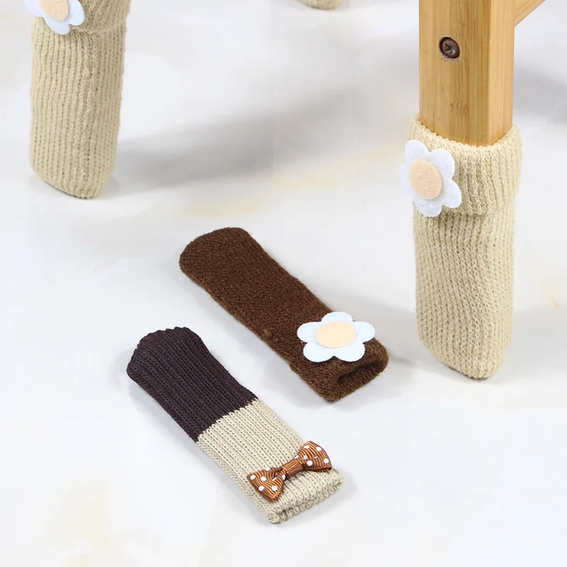 4 шт./лот двойной вязаный Противоскользящий бампер демпфер симпатичный цветок