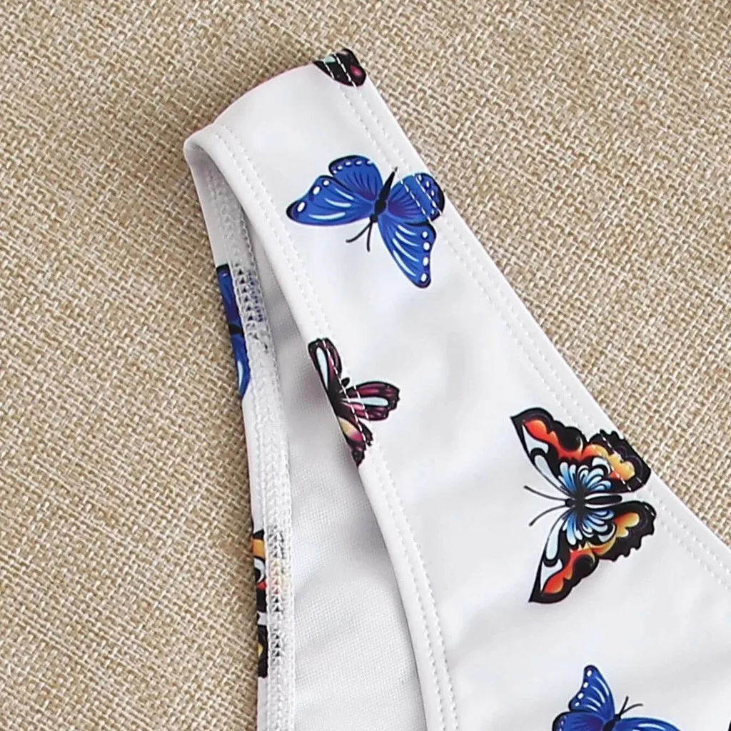 

women's swimsuit Polyester swimwear women 2020 Women Butterfly Print High Waist Two Pieces Bikini Swimwear Swimsuit Beachwear