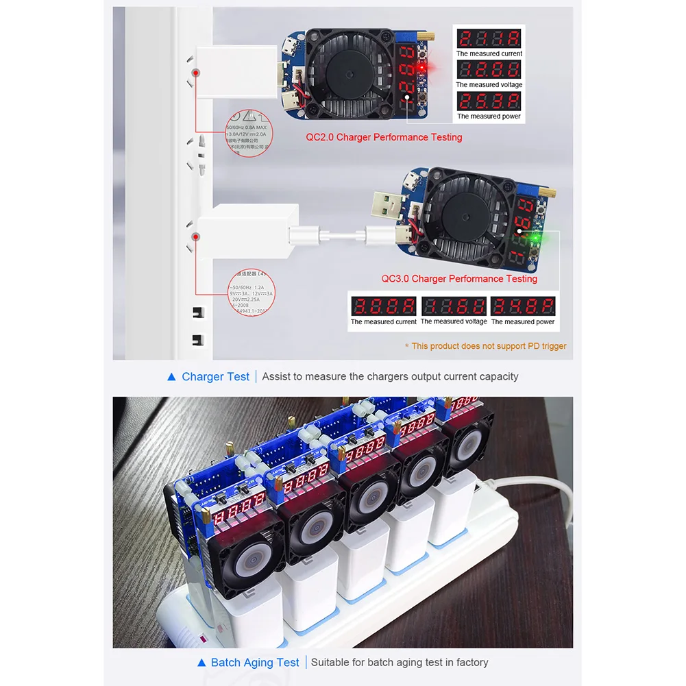 QC2.0 QC3.0 Электронный USB резистор нагрузки триггер разряда батарея тест