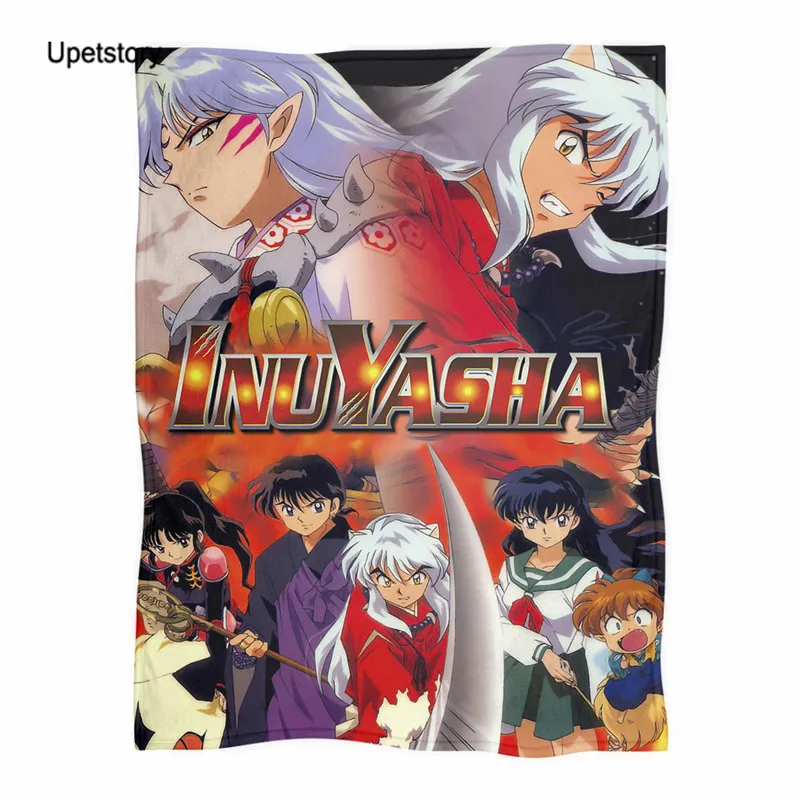 

Плюшевое покрывало Upetstory с принтом аниме Inuyasha, для детей и взрослых, шерпа, флисовое покрывало, одеяло, мягкое теплое диванное тонкое покрыва...