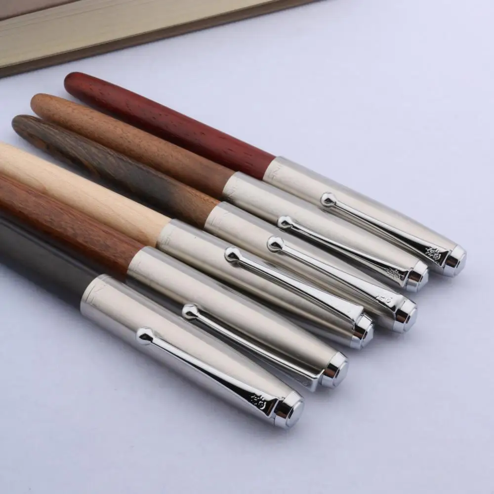 JINHAO 51-A Деревянный Цвет Мода F NIB офисные серебряные Подарочная авторучка