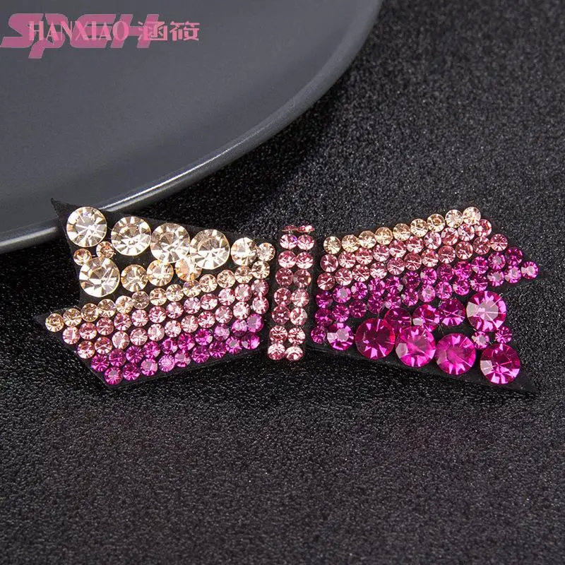 

New crystal rhinestone hairpin bowknot bang clip fashionable duckbill clip hair accessories
