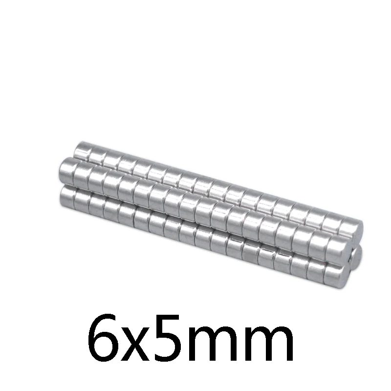 

50/100/200/500PCS 6x5 mm Mini Small circular Magnets 6mmx5mm Fridge N35 Neodymium Magnet Dia 6x5mm Permanent NdFeB Magnets 6*5