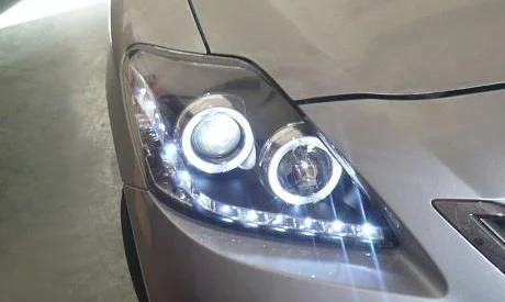 With HID Заводские аксессуары VLAND, автомобильный светильник s для Yaris/Vios, головной светильник 2008-2013, ксеноновая головная лампа с ангельскими глазами и DRL, светодиодный светильник - Цвет: With HID