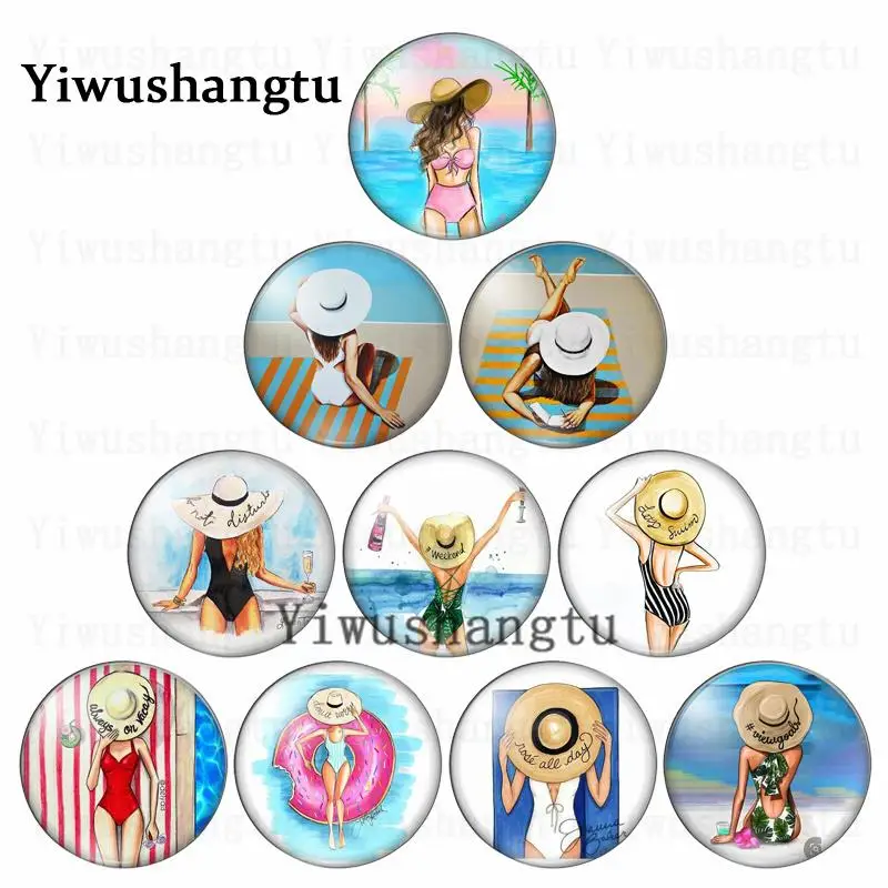 Круглая стеклянная кабошон для фотосъемки с плоской спинкой 12/20/25/30 мм | Украшения