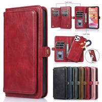 leather case fr apple iphone 11 pro max xs xr 8 7 6 plus se 2020 pu removable wallet card slot magnetic buckle stand phone cover
