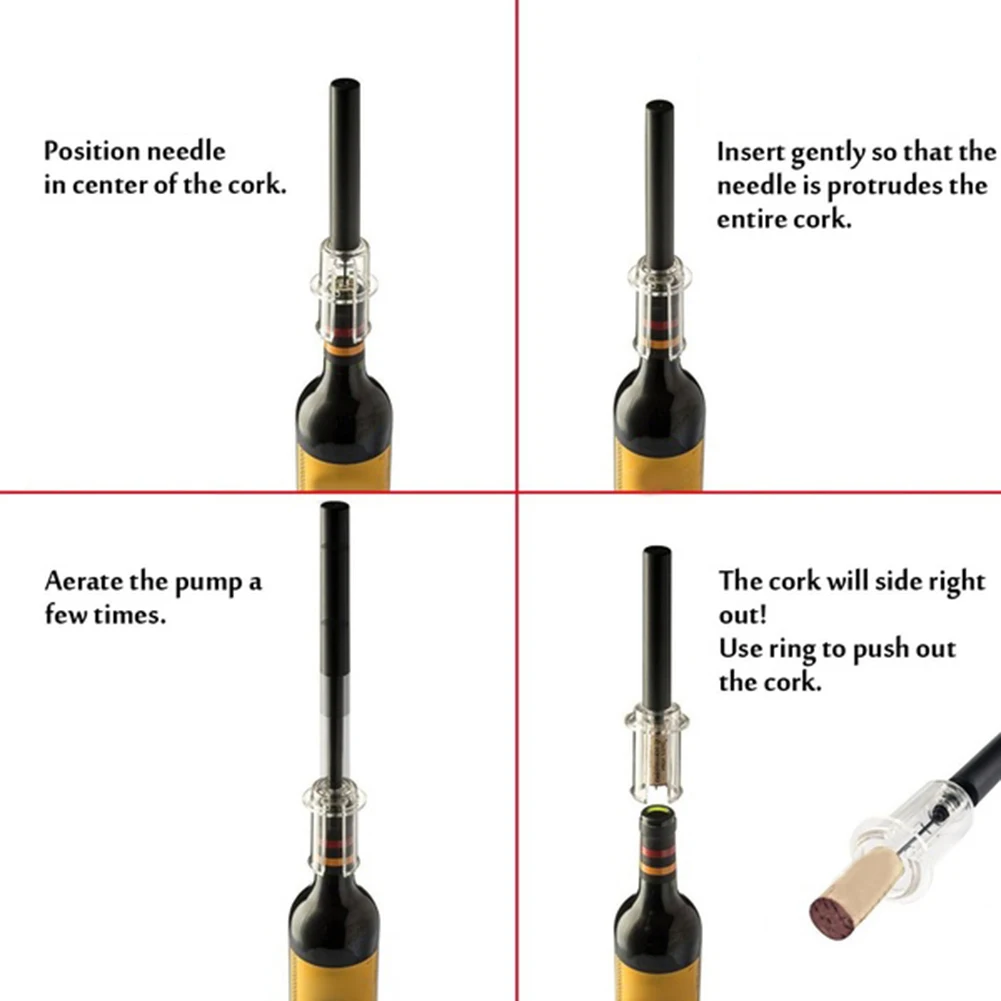 4Pcs Air Pressure Pump Bottle Opener Wine Pourer Foil Cutter Stopper Plug Set | Дом и сад