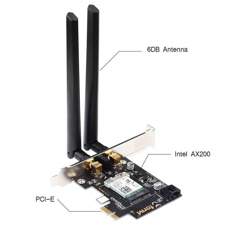 Fenvi 2400 Мбит/с inalambrico AX200Ngw красный Wifi PCI-Express adaptador para Intel Ax200 2,4G/5 ГГц 802.11Ac/Ax Wi-Fi Bluetooth 5,0