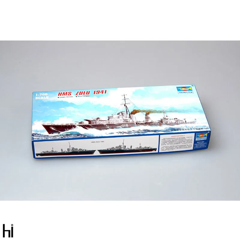 

Trumpeter 05758 1/700 Scale HMS Tribal Class Destroyer Zulu F18 1941 Handmade Ship Toy Hobby Assembly Plastic Model Building Kit