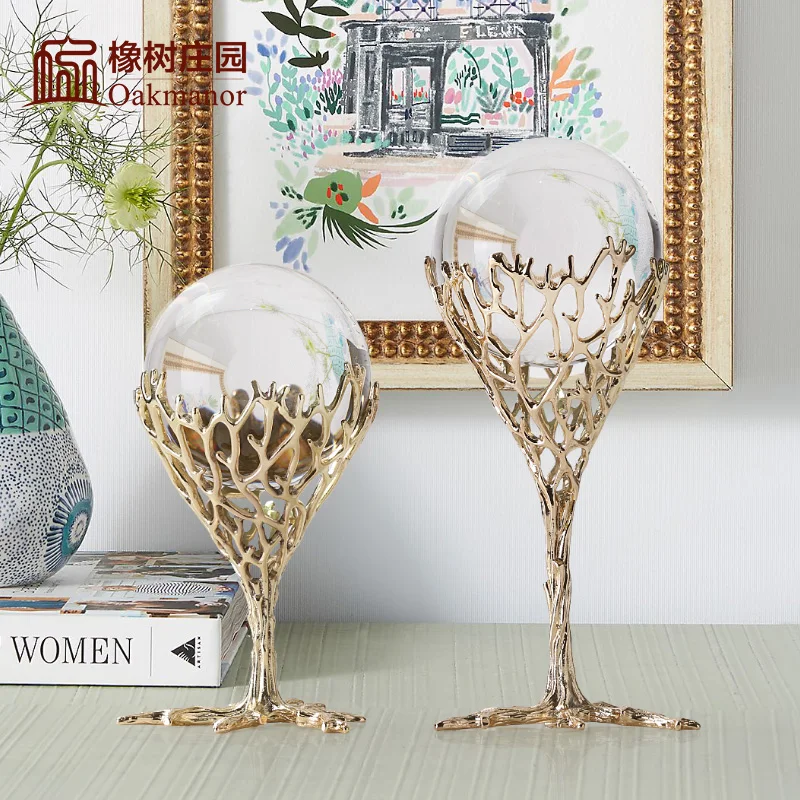 

Nordic pure copper transparent crystal ball places sitting room TV ark to live in contemporary adornment home decoration