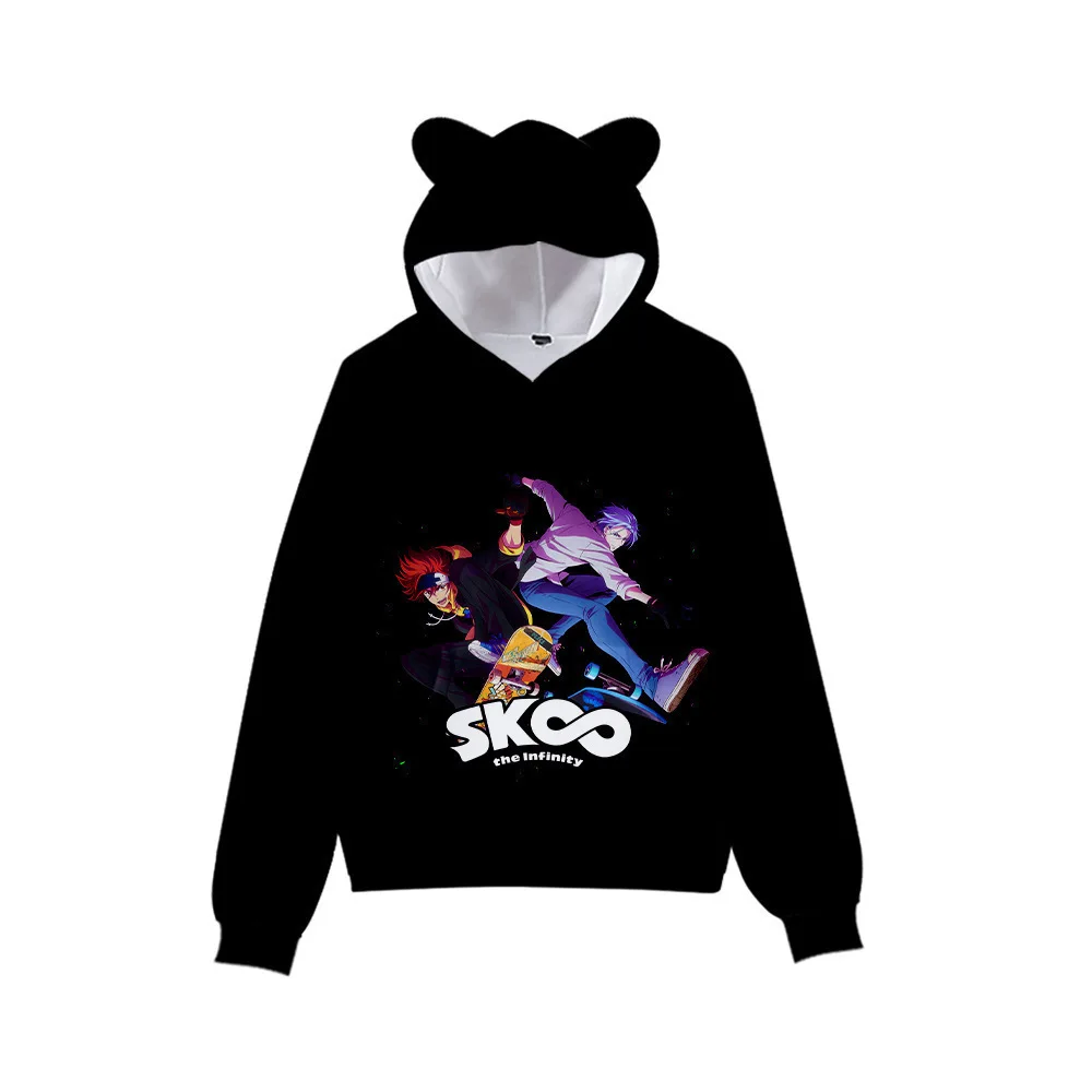 

Модный дизайн, новинка, милые толстовки с 3D принтом, SK8 the infinity, худи для мальчиков и девочек с кошачьими ушками, 3D осенне-зимний спортивный ко...