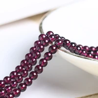 5a natural stone purple red garnet beads round loose gemstone beads for jewelry making diy bracelet necklace accessory findings
