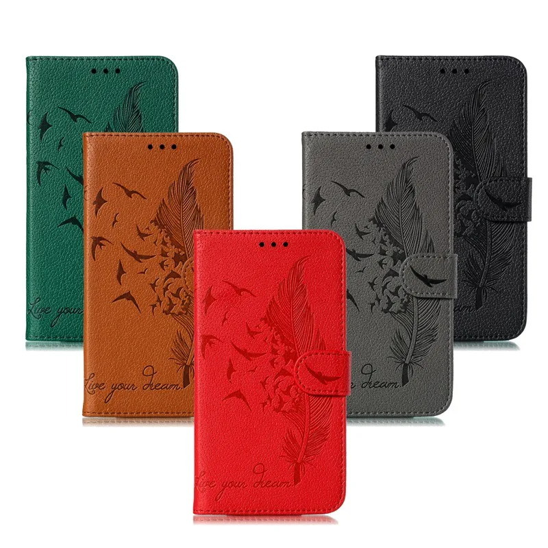 

Wallet Case For Samsung Galaxy A21S A10 A20 A30 A30S A40 A50 A70 A51 A71 Feather Flip PU Leather Stand Case Cover Fundas