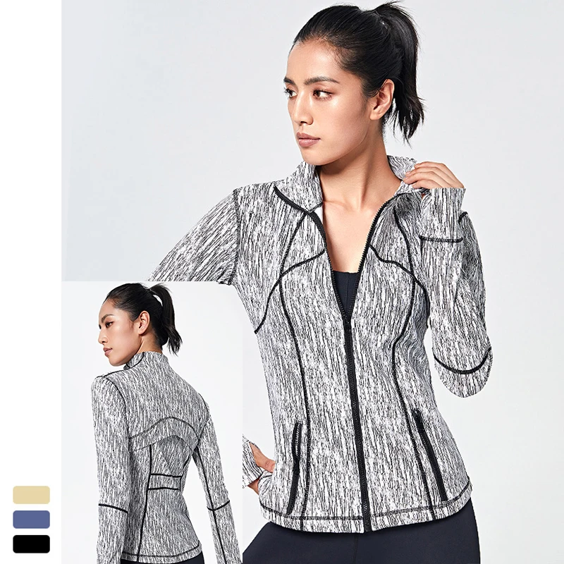 Осенне зимняя новая куртка на молнии быстросохнущая одежда для йоги