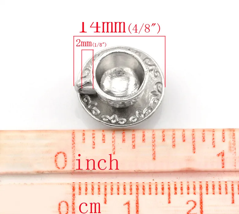 Подвески Кубок из металлического сплава цинка серебристого цвета 14 мм (4/8 дюйма) x