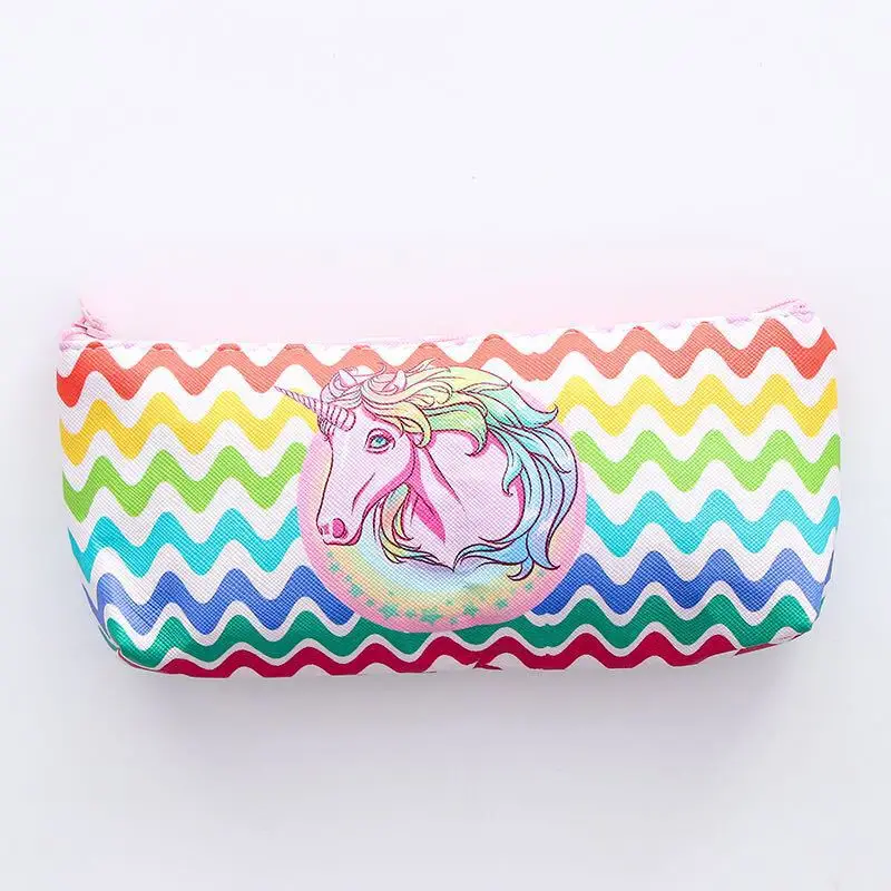 Чехол для карандашей с радужным единорогом из искусственной кожи Корейская