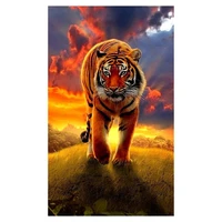 diy animal tiger picture style square diamond painting colorful handmade cross stitch embroidery mosaic home room wall decor