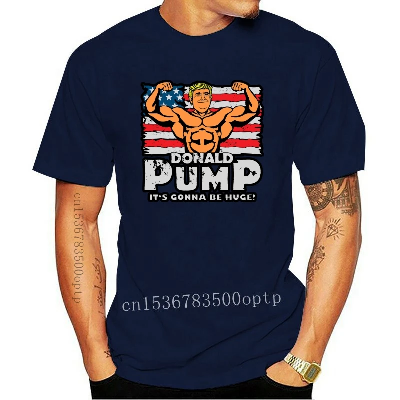 

New Donald Pump Color T-Shirts Knitted Cotton Basic Solid Classic Men Tshirt High Quality Novelty Branded Tee Shirt Summer