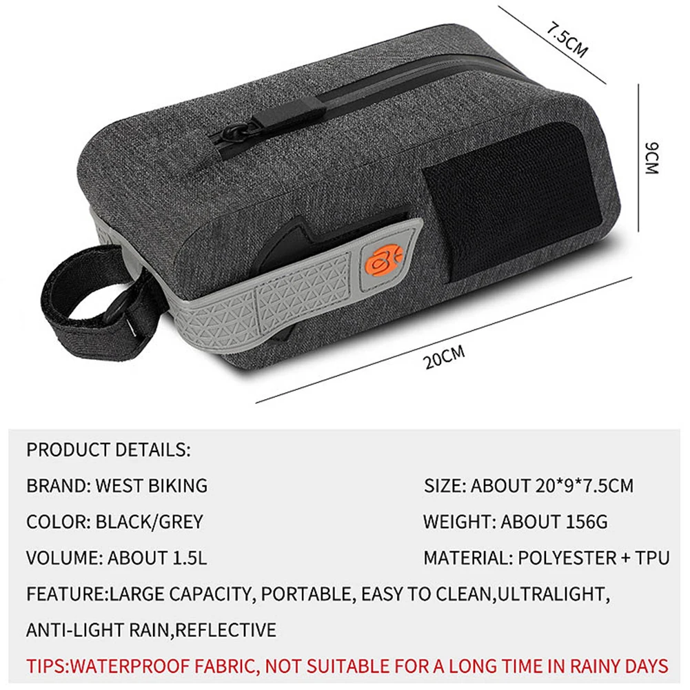 

Bicycle Handlebar Saddle Bags Top Tube Reflective Bike Pannier Pouch for WEST BIKING Outdoor Cycle Biking Entertainment