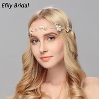 handmade leaf pearl headband for women crystal bridal wedding hair accessories party bride headpiece bridesmaid gift jewelry