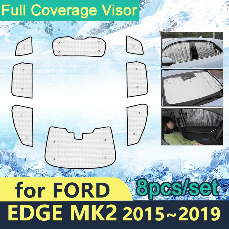 

Full Cover Sunshades For Ford Edge 2015~2019 MK2 Car Sun Protection Windshields Side Shaby Windows Accessories 2016 2017 2018