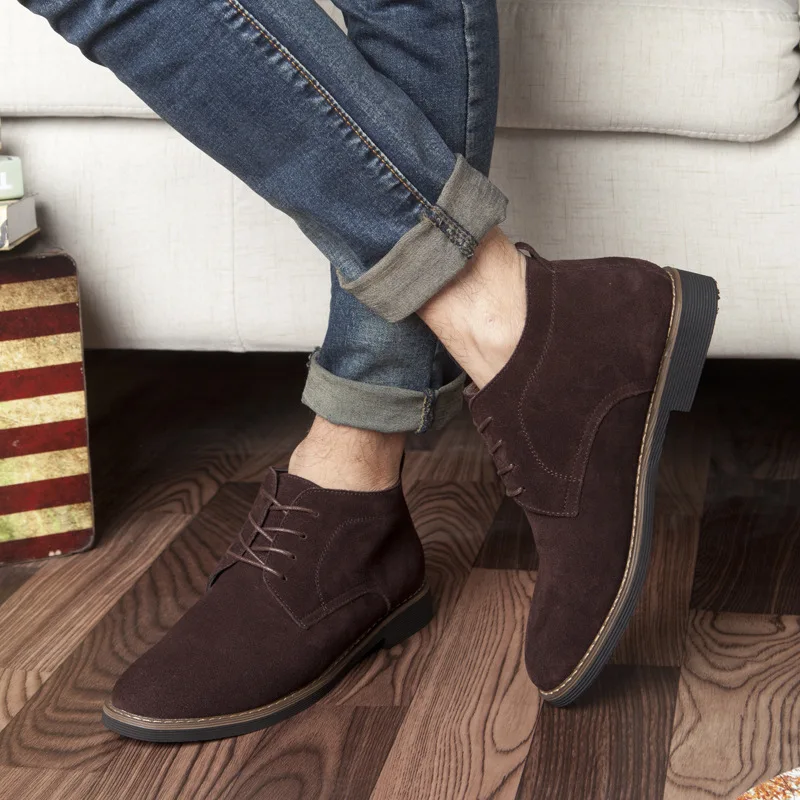 

Brand Faux Suede Leather Men's Boots Men Business Casual leather Shoes Autumn Winter Fashion Oxford Shoes For Men 698