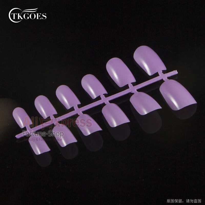 120 штук в упаковке фиолетовые квадратные накладные ногти 10 размеров с