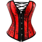 Женские сексуальные корсеты и бюстье, кружевной топ с цветочным рисунком, жаккардовый корсет с оборками, корсет на талию, сливовый корсет, большие размеры