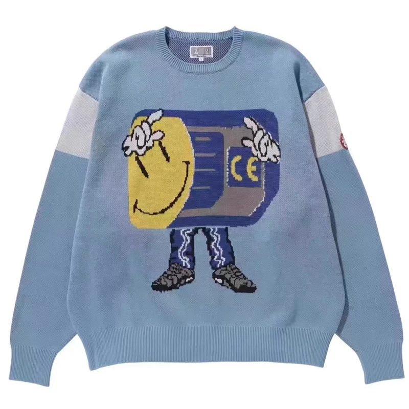 

Blue CAVEMPT C.E Sweater Men Woman 1:1 Top Quality Crewneck Jacquard Cav Empt Sweater
