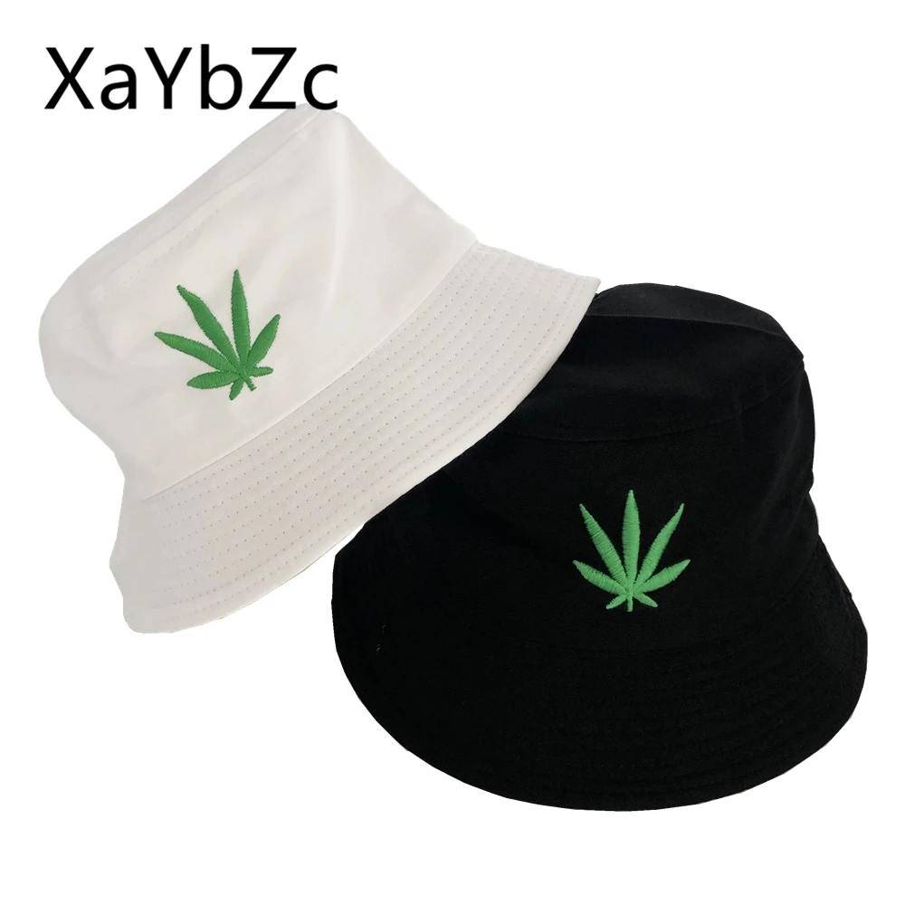 

Men Women Maple Leaf Bucket Hat Hip Hop Fisherman Panama Hats Embroidery Cotton Outdoor Summer Casual Swag Bucket Cap
