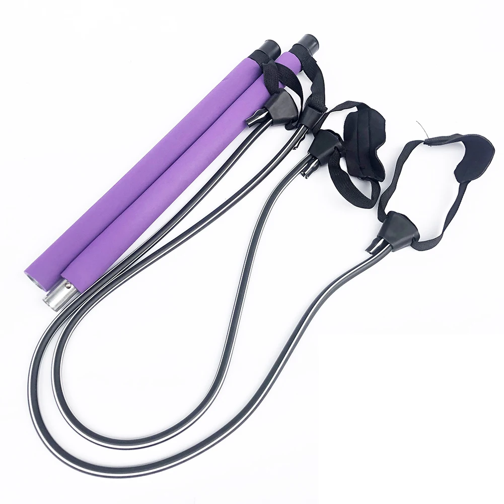 

Adjustable Yoga Sports Body Building Squat Training Bar Removable Pilates Stick with Resistance Band Gym Fitness Workout Equipme
