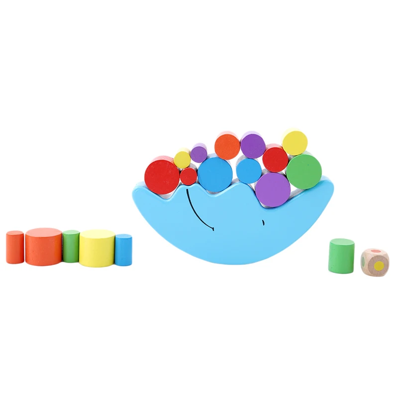 

Montessori Wood Moon Balancing Game Educational Toys for Kids Wooden Building Blocks for Baby Children Wooden Blocks Toys Gifts