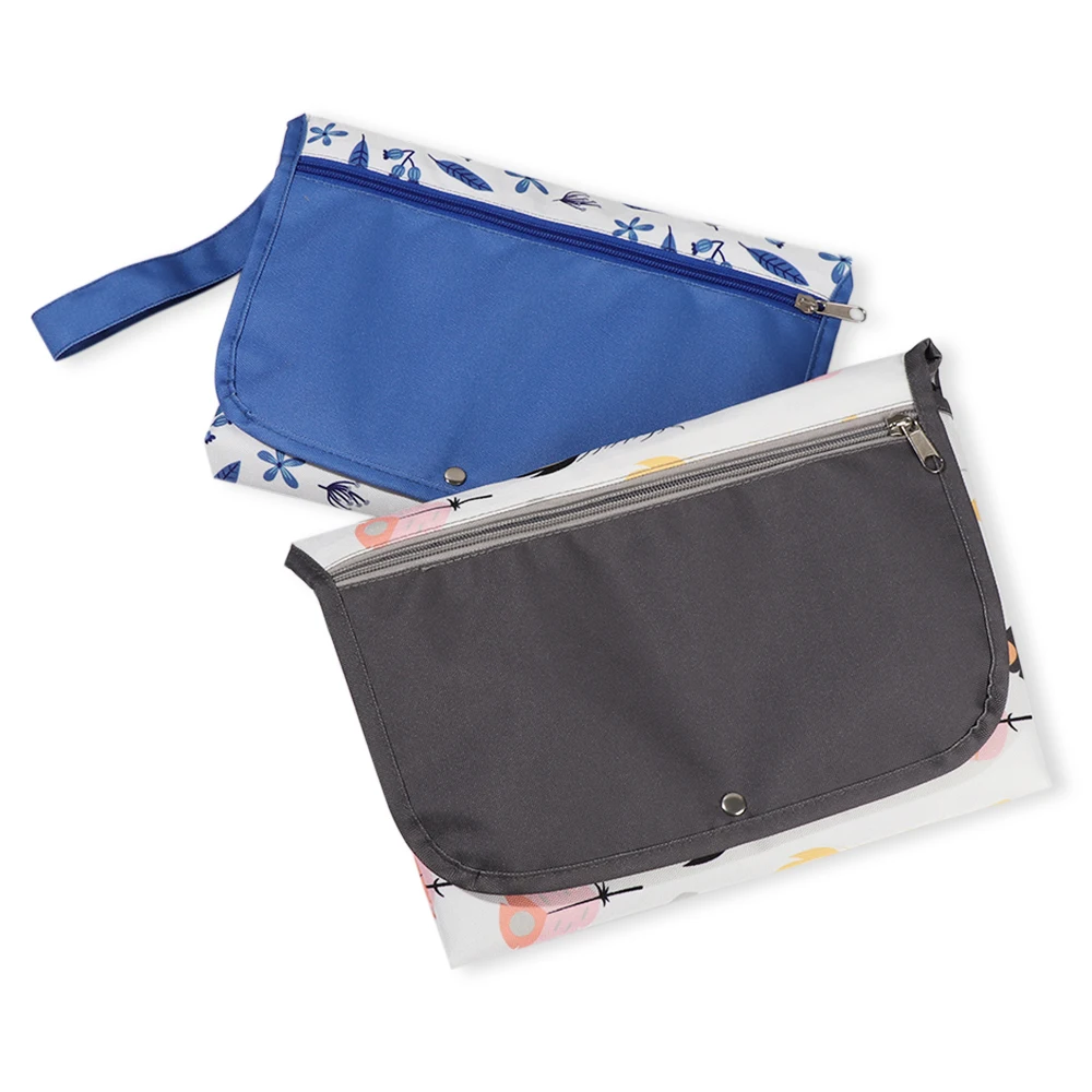 

Waterproof Baby Changing Mat Cartoon Printing Folding Diaper Bag Hanging Change Pad Urine Mats Infant Napping Storage Bag