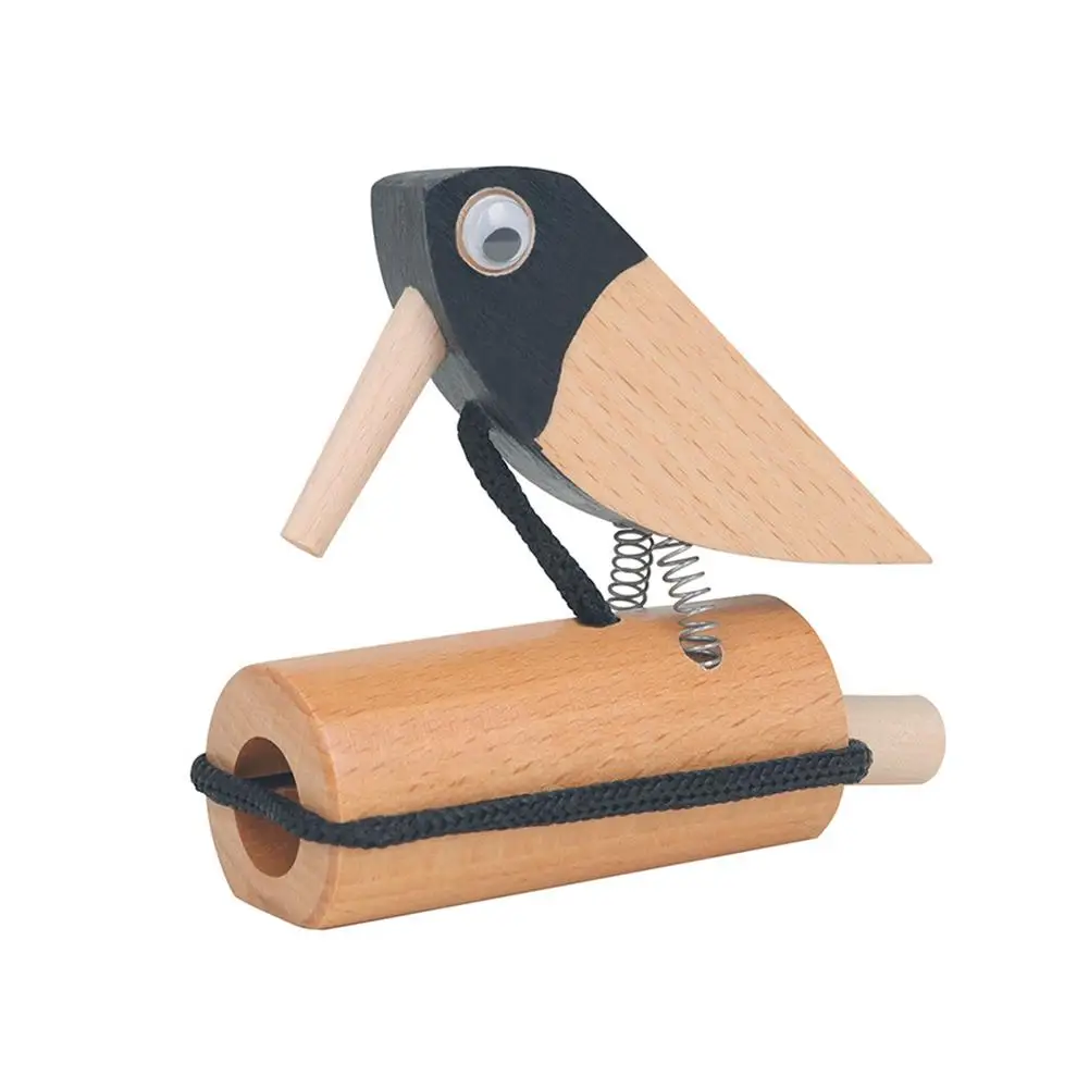 

Wooden Sharp-billed Woodpecker Ringtone Drawstring Toy Bird Caller New Children Preschool Toys No Burrs Sensory Early Learning