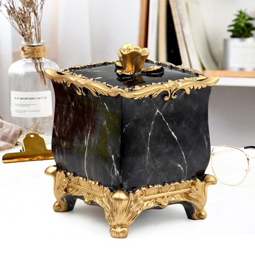 European Style Emboss Resin Toothpick Box Cotton Swab Box Home Desktop Toothpick and Cotton Swab Storage Supplies - Цвет: H