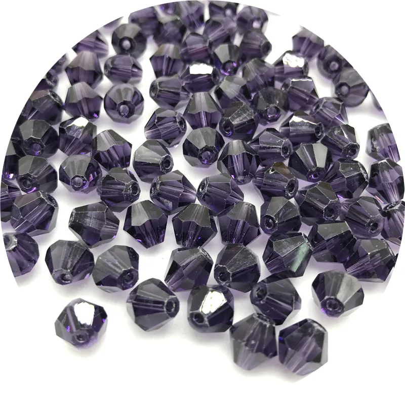 4/6/8 мм блестящие хрустальные бусины двухконусные стеклянные свободные