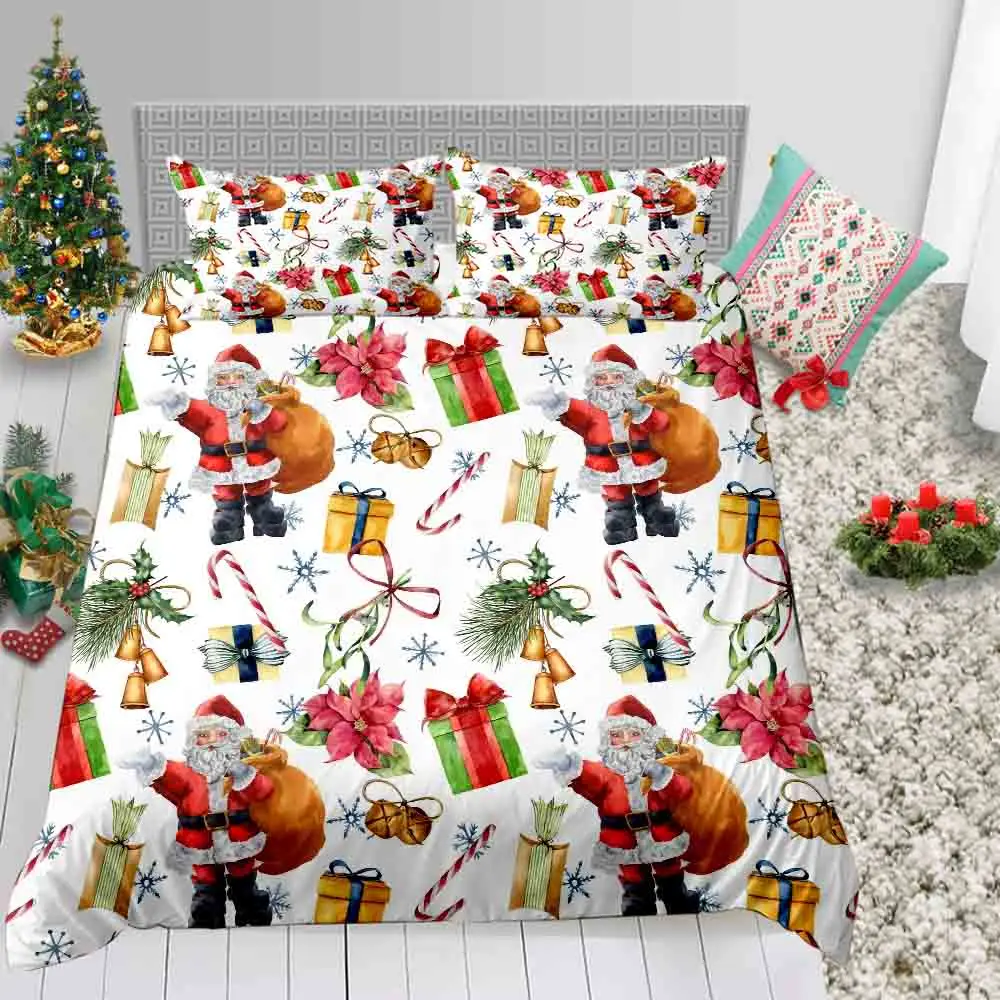 7 Merry Christmas Санта Клаус постельное белье высокого качества пододеяльник один Твин Полный queen King Размер праздничные подарки простыня - Цвет: 7