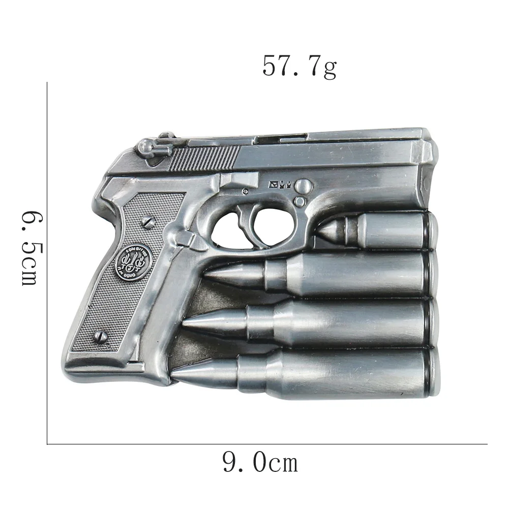 

Fashion Casual Belt Buckle for Men Pistol Bullet Modelling Metal Belt Buckles Western Cowboy Accessories Fit for 4cm Width Belts