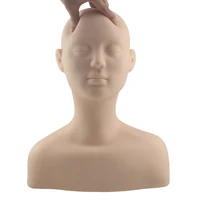 soft silicone massage cosmetology make up practice training mannequin head doll with shoulder bone model head practicing tool