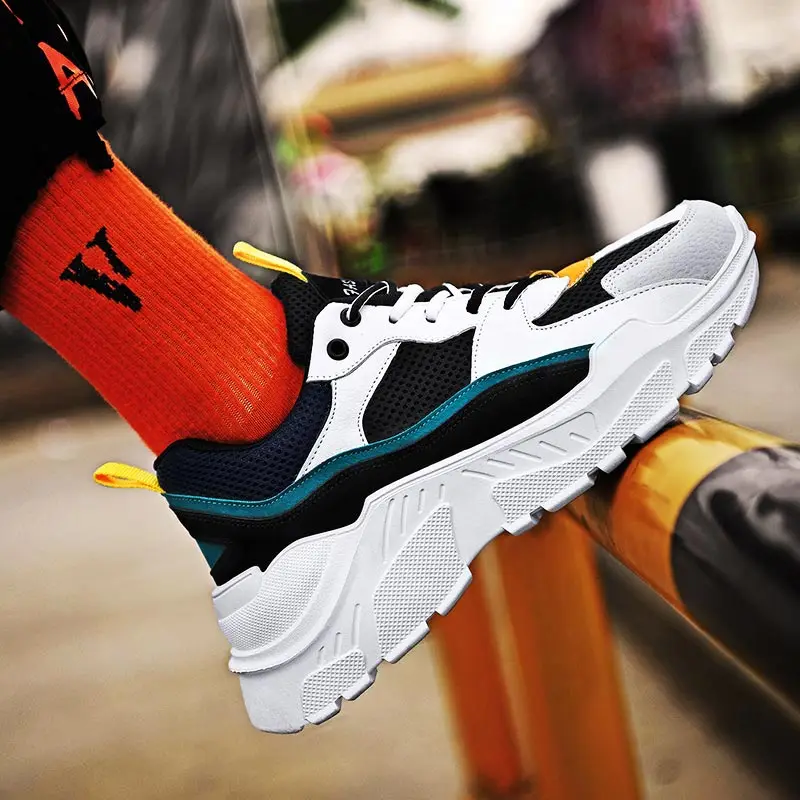 

Large Size Summer Running Shoes Man Chunky Sneakers Women Sport Shoes Man Sports Shoes Men White Black Tennis Male Baskets A-625