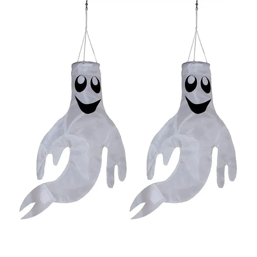 2 шт. привидения на Хэллоуин ветрозащитные флажки подвесные ленты с крючком для