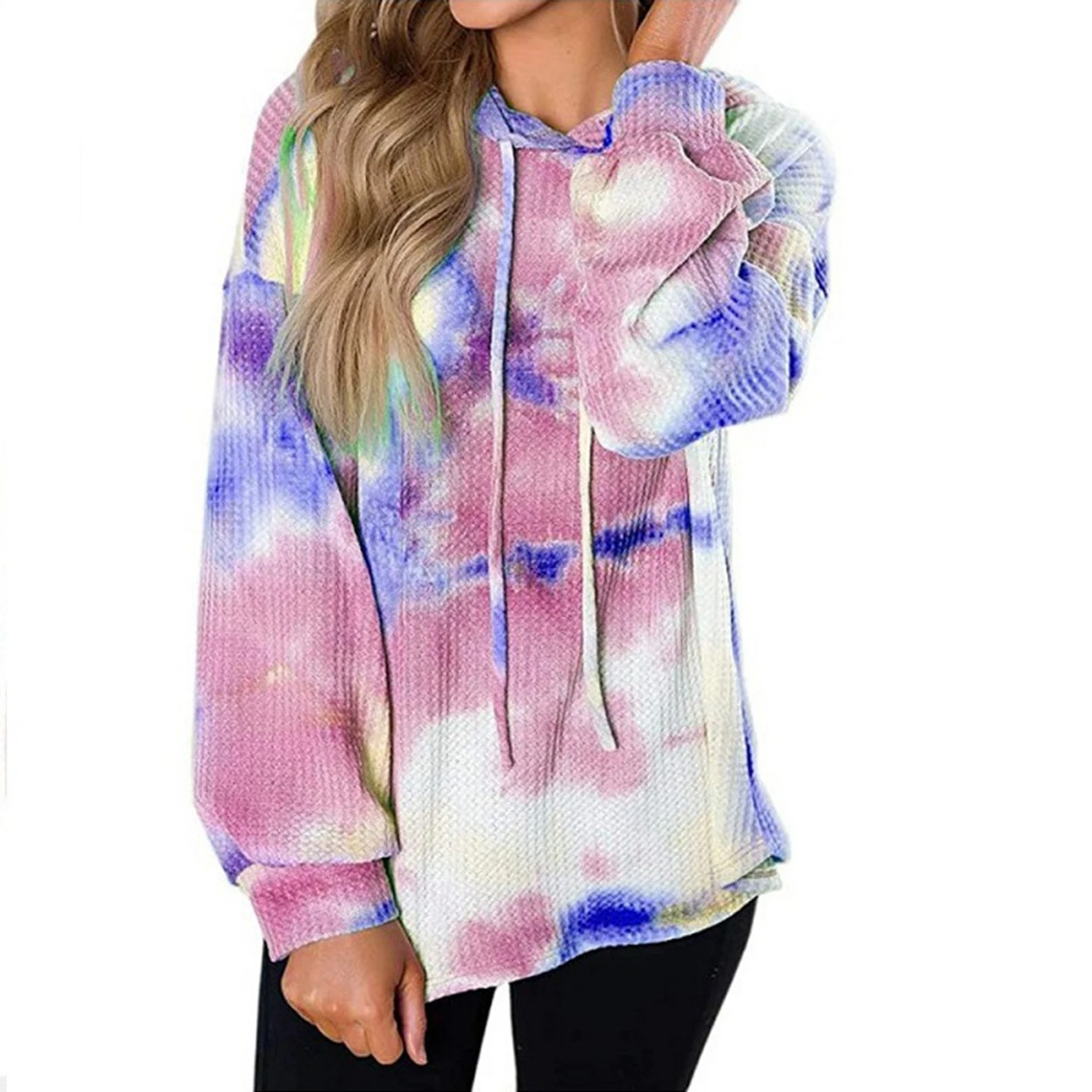 

Womens Tie-dye Sweatshirts Femme New Fashion Hoodies Long Sleeve Autumn Winter Casual Streetwear Tops