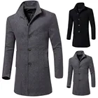 Модная мужская куртка, теплый зимний осенний Тренч, Длинная Верхняя одежда на пуговицах, умное пальто, высокое качество, Мужское пальто, куртки, новинка 2020