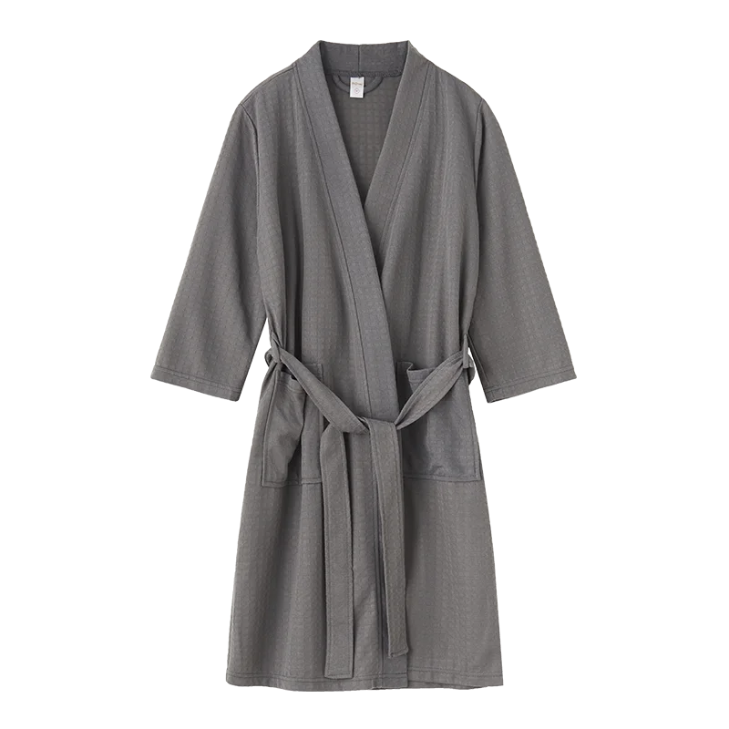 Халат-кимоно мужской вафельный повседневная одежда для дома рубашка с рукавом